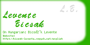 levente bicsak business card